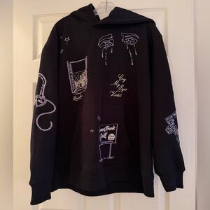 Foolery Co Taylor Swift Elizabeth Taylor Violet Tears Embroidered Hoodie (L)